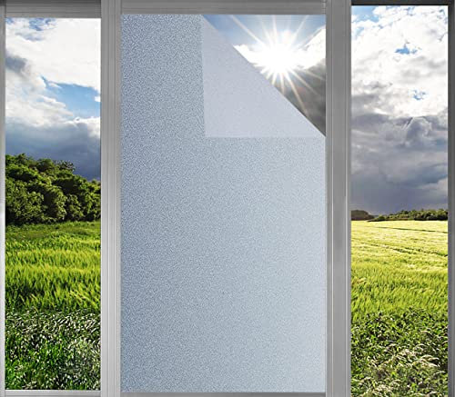 Fensterfolie Blickdicht Sichtschutzfolie Selbsthaftend Milchglasfolie Anti-UV Klebefolie Statisch Haftende Kleberlos Folie Für Büro Badzimmer