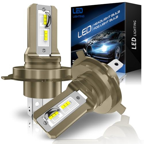 SHINYY Ampoules H4 LED pour Voiture et Moto, 18000LM 6500K Blanc Froid 300% Lumineuses LED H4/HB2/9003 Phare Feux de Croisement et Route Kit de conversion Anti Erreur Canbus, pas Ventilateur(2 Lampes)