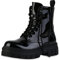 VAN HILL Damen Stiefeletten Plateau Boots Blockabsatz Schuhe Freizeit Stiefel Profilsohle Booties Plateauschuhe 207060 Schwarz Lack 41