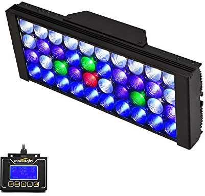 PopBloom Meerwasser led aquarium beleuchtung Lampe für Aquarium Reef Led Beleuchtung Aquarium, Für 40-60cm Becken (1 Lampe mit Aufhängeset)