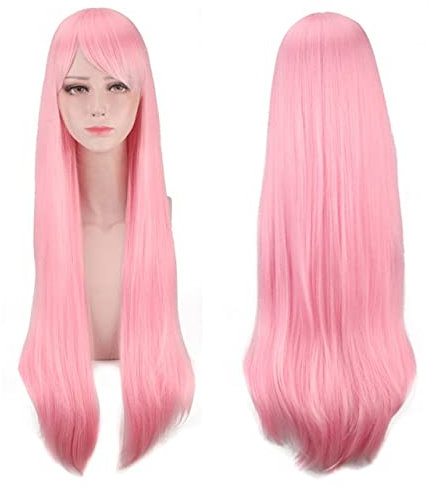 Anime Coser Wig Ram Reme Life in Another World of Zero 80cm Long Pink Heat Resistant Synthetic Hair Cosplay + Wig Cap RAM