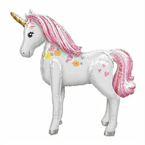 madeokoltd Riesiger Einhorn-Airwalker 3D-Ballon-Dekoration, Helium-Luft für Party, Kinder, 117,8 cm, Weiß, Ballon, 1 Stück, Unisex, Erwachsene, Kinder, Partygäste