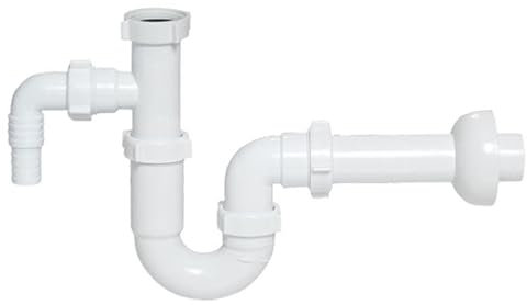 Basic Basin P-Trap Bathroom 32mm Plastic Sink Waste Washing Machine Input