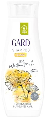 GARD Haarpflege Shampoo 250 ml, Nori-Komplex, silikonfrei | mit weißem Mohn, für lebendiges Haar, Strahlender Glanz, Effekt, Leichte Pflegeformel, Reinigt, pflegt, formt und fixiert