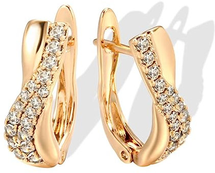 YAHOYA Mode Natürliche Zirkon Kreuz Ohrstecker für Frauen 585 Roségold Ohrringe Luxus Vintage Hochzeitsschmuck