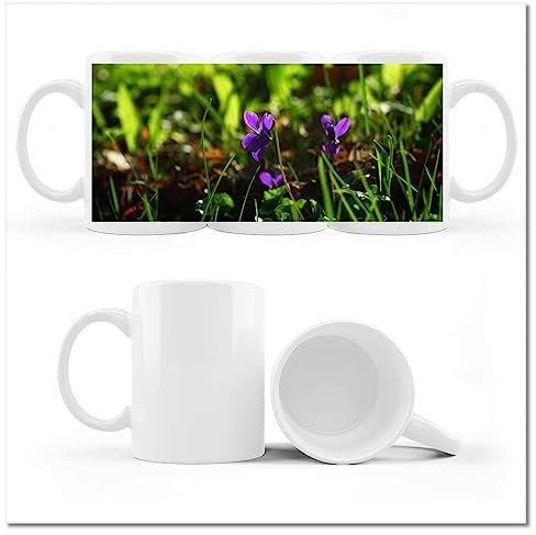 Kaffee-Teetasse Tasse mit Fotofeld Veilchen Nr. H2397M_Cup
