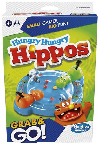 Hasbro Gaming Reisespiel mit hungrigem Nilpferd, Reisespiel für Kinder, tragbar, für Kinder ab 4 Jahren