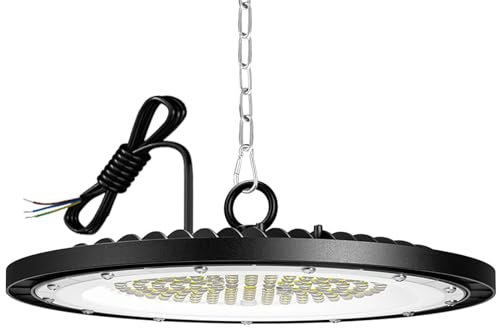 1 Pack 150W UFO LED High Bay Light, Hallenstrahler 20000LM, 6000K Kaltweiß UFO LED Werkstattlampe, IP65 Wasserdichte Industrielampe High Bay Licht für Turnhalle Fabriken,Garage,Lagerhaus Beleuchtung