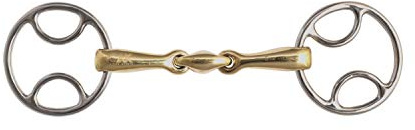 AK-Reitgebiss mit losem Ring und doppeltem Mundstück aus Neusilber AKRS-2628 (Deutsch-Silber, 5.50'')