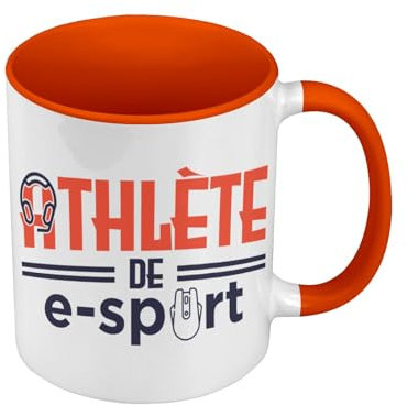 Premium Quality Colour Mug Orange – Esports Athlete Craft Video Game Passion – Mug with Handle and Coloured Interior
