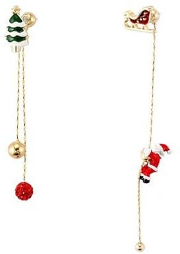 BSLVWG Weihnachtsdekoration, Damen-Weihnachtsohrringe, Weihnachtsbaum/Schneemann/Schneeflocken-Ornamente, Schmuck, Geschenke für Frauen, Feiertagsfeier (10)
