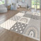 TT Home Teppich Kinderzimmer Kinderzimmerteppich Junge Mädchen Kinderteppich Modern Soft, Farbe:Grau Beige, Größe:120x160 cm