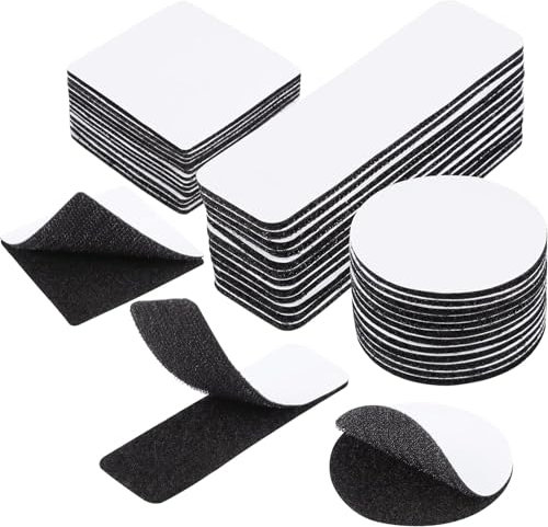 QHFlashbuy Klettband Selbstklebend Extra Stark,30 Stück Doppelseitig Klebende mit Klettverschluss Selbstklebendes,Klettband zum Nähen für Wände,Tür,Kunststoffe,Boden,Gläser