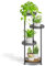 LyTaispuly 4 Etagen Metall Pflanzenständer Blumenständer Draußen, Blumenhocker Blumentreppe Blumenregal Hoch, Blumentopf Ständer Pflanzentreppe für Innen Outdoor Balkon Garten Wohnzimmer, Schwarz