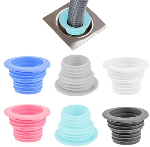 Jeffdad 6 Stück Abflussrohrdichtung Schlauch, Gummimanschette Siphon für Abflußrohr Siphon Dichtung Waschmaschine Abfluss Adapter für Waschmaschine Badezimmer Küche Ø 47 mm