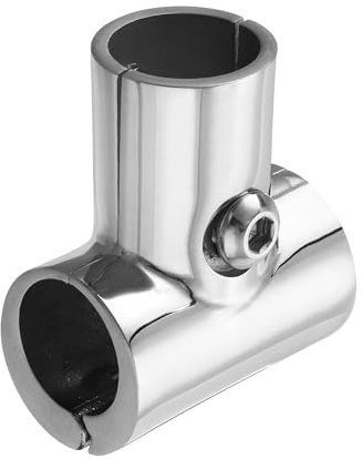 QUARKZMAN Raccordo per Corrimano Barca, 3 Vie Connettore Tubo a T Diviso Collegamento Tubo in Acciaio Inossidabile 316 per 7/8 O.D.Mensole Tubolari Espositori