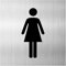 WC Schild Toilette mit Klebepad Piktogramm Toilettenschild Gäste Klo Dibond/Alu 3 mm 12cm x 12cm (Damen)