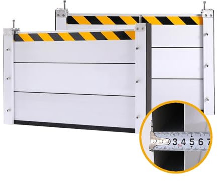 Hochwasserschutzschild für Außenmontage | Robustes Material aus Aluminiumlegierung, Wiederverwendbare Wasserbarrieren für Türen, Garagen und Keller (1,6 x 7,9 m)