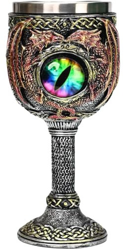 ZONSUSE Dragon Eye Goblet,Medieval Wine Chalice,Gothic Dragon Wine Goblet,Pterosaur Eye of The Dragons Goblet,Personalized Gifts Collectibles for Fantasy Lover, Gothic Home Party Decor 180ml (Eye)