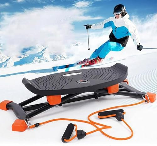 Indoor-Ski-Maschine, einstellbarer Widerstand, simuliertes Krafttraining, Datenanzeigen, Tragfähigkeit 100 kg, Schwungschiebemaschine, Kraft- und Balance-Trainingswerkzeug-Set, für Skitraining