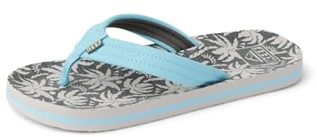 Reef KIDS BOYS SANDALS, LITTLE AHI, LIGHT BLUE PALM, 2 UK