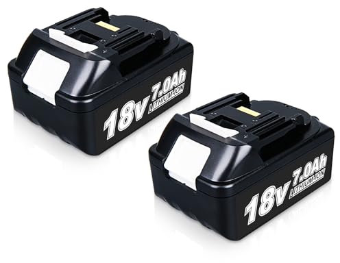 2 Pack BL1860B 18V 7000mAh Ersatzakku für Makita 18V Akku Kompatibel mit BL1850 BL1860B BL1855 BL1840 BL1830 BL1835 BL1820B BL1815