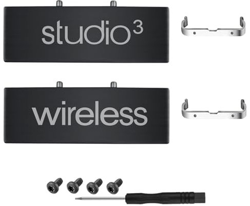 Studio 3 Hinge Replacement Repair Kit Parts Headband Connector Hinges Metal Folding Clip Pin Cover Accessories Compatible with Beats Studio 3 Headphone. (Gloss Black)
