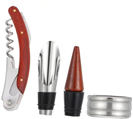 OFFSCH Juego De 3 Herramientas De Vino Abrebotellas Collar De Botella Vertedor Accesorios De Vino Ideal para Tu Vinoteca