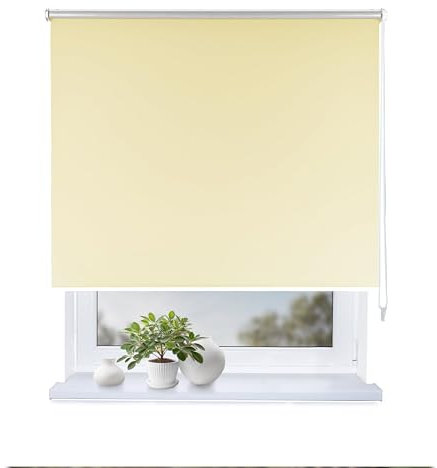 Rollmayer Verdunklungsrollo Thermorollo mit Bohren, Seitenzugrollo Thermo Rollo fur Fenster und Tur (Thermo-Creme,135x150 cm (BxH))