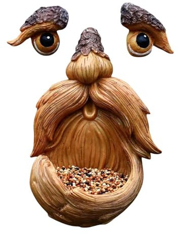 Mangeoire À Oiseaux en Forme De Visage d'arbre, d'oiseaux Visages D'arbres Décoration D'extérieur Écureuil Mangeoire, Mangeoire À Oiseaux Unique pour Décoration De Jardin