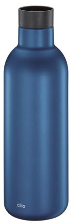 CILIO Isoliertrinkflasche DELUXE 650 ml blau-matt, Premium Edelstahl Thermoflasche, ideal für kohlensäurehaltige Getränke, auslauf- & bruchsicher, hält bis zu 18h heiß oder 24h kalt