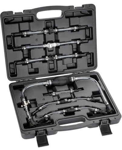 GEARCELL Diesel Priming and Bleeding Kit, 7 Pcs Universal Car Diesel Fuel Hand Priming Primer Bleeding Kit Fuel Male And Female Fittings with Storage Case