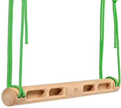 Clevo - Fingerboard Slim – Hangboard für Klettertraining & Bouldern – Kompaktes Trainingsboard für Fingerkraft – Griffbrett Holz mit Seilaufhängung – Boulder Zubehör für Indoor & Outdoor