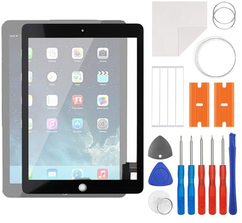 swark Nuovo schermo touchscreen in vetro digitalizzatore di ricambio per iPad Air 2 2014 9.7 A1566 A1567 con kit di strumenti di riparazione aggiornato, nessun display LCD