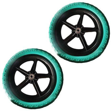 kowaku 1 Paar Laufrad-Ersatzräder, Stützräder, 11 Zoll, Geburtstagsgeschenk, Spielzeug, rutschfest, zum Reparieren, Nicht aufblasbar, GrÜn