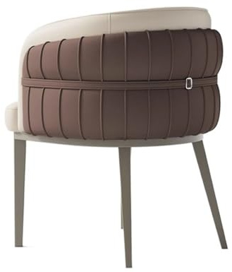 RYUQW3RE Esszimmerstühle Mid Century Modern Barrel Chairs - Gepolsterte Sessel for Küche, Wohnzimmer(Brown)
