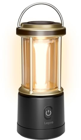 Lepro LED Campinglampe Batteriebetriebene 1100 Lumen, Dimmbar IPX4, Schwarz | Camping Laterne,5 Lichtmodi&Dimmbar, Wasserdicht, Notfallleuchte für Stromausfall,Blackout&Outdoor Wandern