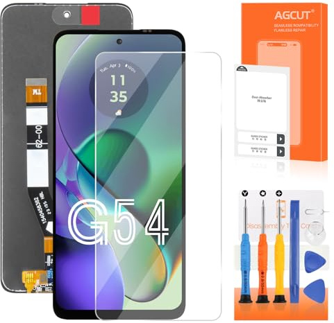 AGCUT Pantalla LCD para Motorola Moto G14 / G54 Pantalla para Motorola G14 / G54 LCD PAYF0010IN XT2343 Touch Screen Digitazer Assembly con Kit de Reparación (Negro)
