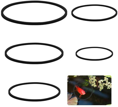 5 Pcs Floating Rings for Aquarium 5 Sizes Fish Feeding Ring Set EVA Foam Floating Plant Corral Aquarium Feeding Ring for Fish Tank Betta Feedings Rings Filter Out Floatings Plants Accessories Black