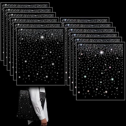 12 Bögen Strassbilder zum Aufbügeln Auf Textilien Strasssteine Bügeln | Glitzersteine Jeanshose Bügeln Strass zum Aufbügeln Kristall Flache Runde Transfer Hotfix Hot Melt Sparkle Sticker