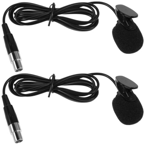 Uonlytech 2 St Lavalier Microphone Xlr Female Connector Clip Mic för Intervju Podcast Vlog och Laptop Bärbar Omnidirektionell Ljudinspelning för Inomhus och Utomhus
