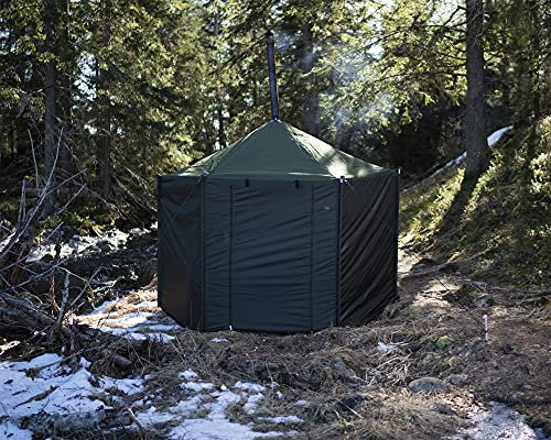 Zeltsauna HIISI 4 hexagonal inkl. Saunaofen (Holz-Beheizung), die leichteste Sauna für unterwegs, Outdoor saunieren & aufwärmen