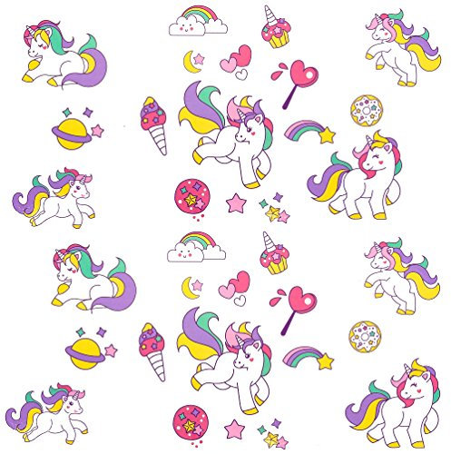 Oblique-Unique® Einhorn Sticker Tattoo I farbenfrohe temporäre Tattoos Unicorn