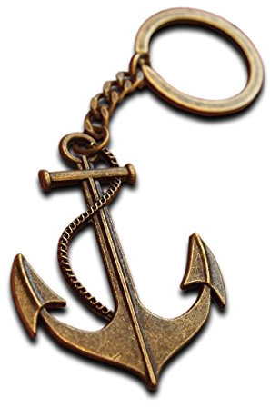 Luxuriöser Metall-Schlüsselanhänger mit Ankermotiv, antiker Bronze-Überzug, groß, Geschenk für Segeln, Angeln, Boot, Soldaten, Arbeiten am Meer