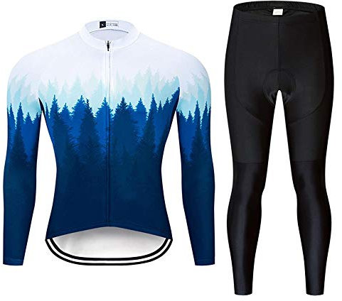 MOXILYN Herren Radtrikot Set Rennrad Fahrrad Shirt + Trägerhose mit 9D Gel gepolstert MTB Reiten Kleidung Kit, A5s-Set, Medium