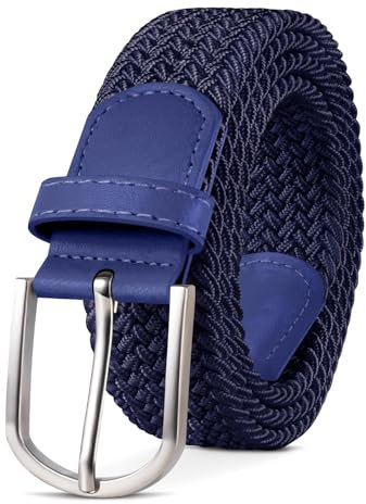 TANGCHAO Stoffgürtel Stretchgürtel Elastik Flechtgürtel Geflochtener und Elastischer Dehnbarer Gürtel für Damen und Herren Breite 3.3cm LAN-90cm