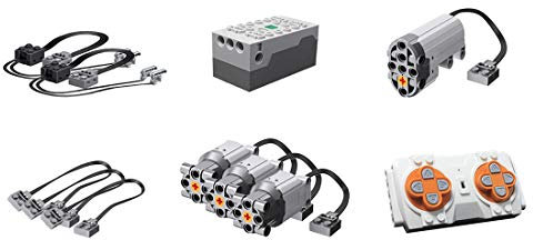 PEXL Technik Power Functions Set: 3 L-Motor, 1 Servomotor, 1 Akku-Box, 1 Fernbedienung, 2 LED Licht, 3 Verlängerungskabel
