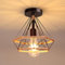 iDEGU Deckenleuchte Industrie 25CM Deckenlampe Vintage Lampenschirme aus Metall und Hanfseil Käfig Design Retro E27 Schwarz Pendelleuchte für Küche Schlafzimmer Flur