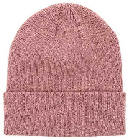 SHIPITNOW Altrosa Herren oder Damen Wintermütze Einfarbig - Basic Strickmütze ohne Bommel - 100% Acryl Beanie- Einfaches und klassisches Mützen ohne Marke - Einheitsgröße