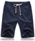 JustSun Pantaloncini Uomo Shorts Lino Cotone Corti Pantaloncini Uomo con Tasche Estivi Blu Navy L